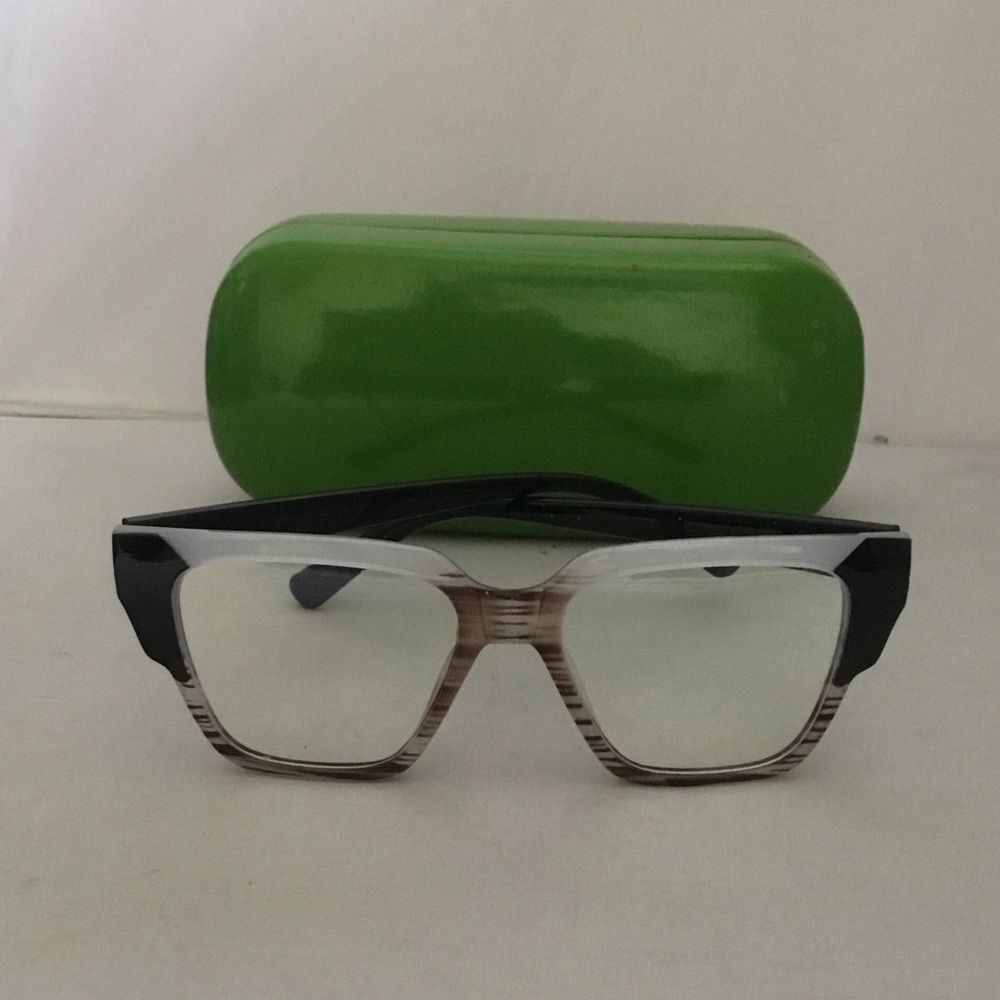 Retrofit Two-Tone Black and Clear Square Glasses